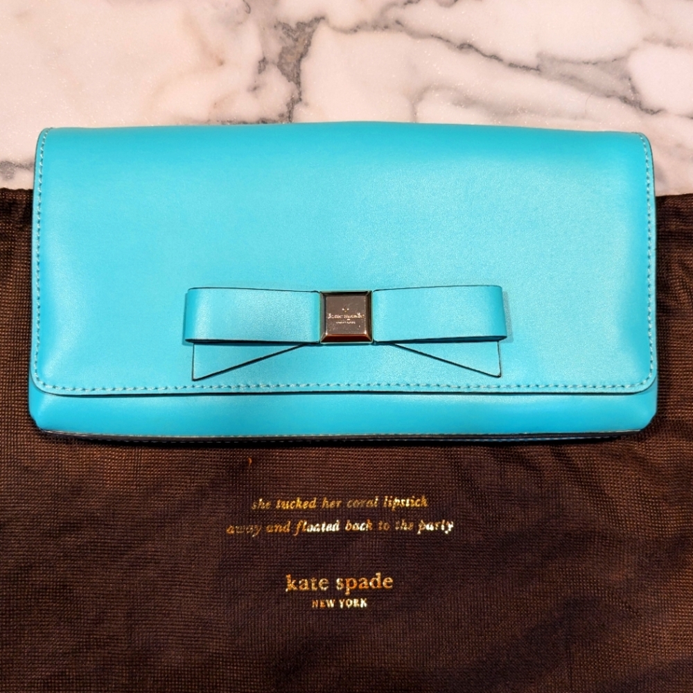 Kate Spade turquoise clutch